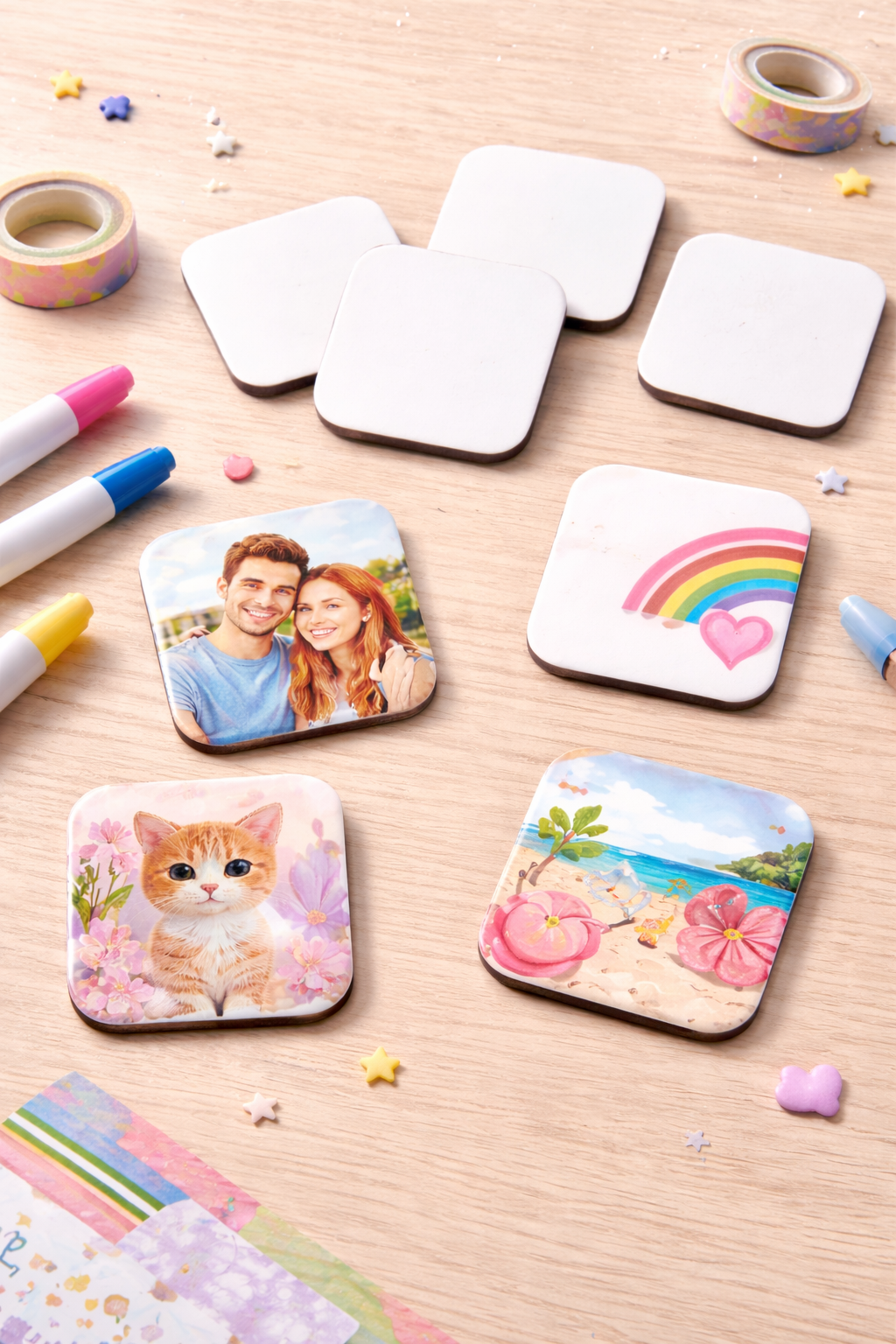 🧲 Lot de 4 magnets personnalisables